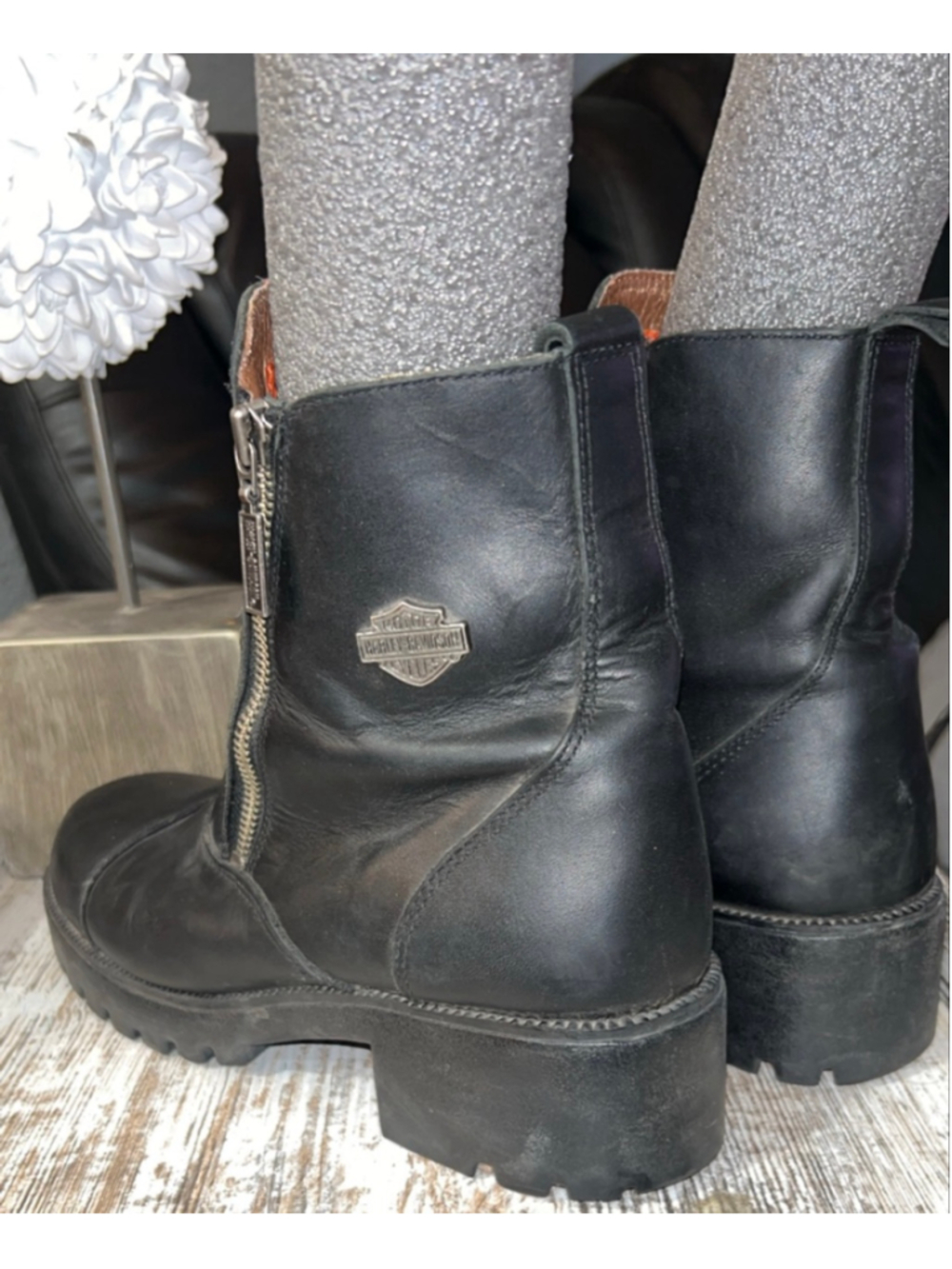 Women's Harley-Davidson Black Ankle Boots & Booties Size 9 - Picture 4 of 7